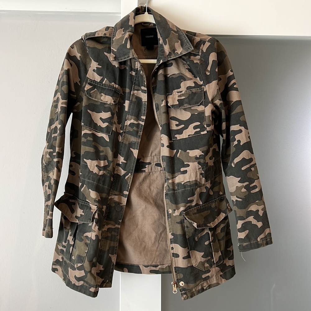 Camp + rose gold zippered jacket